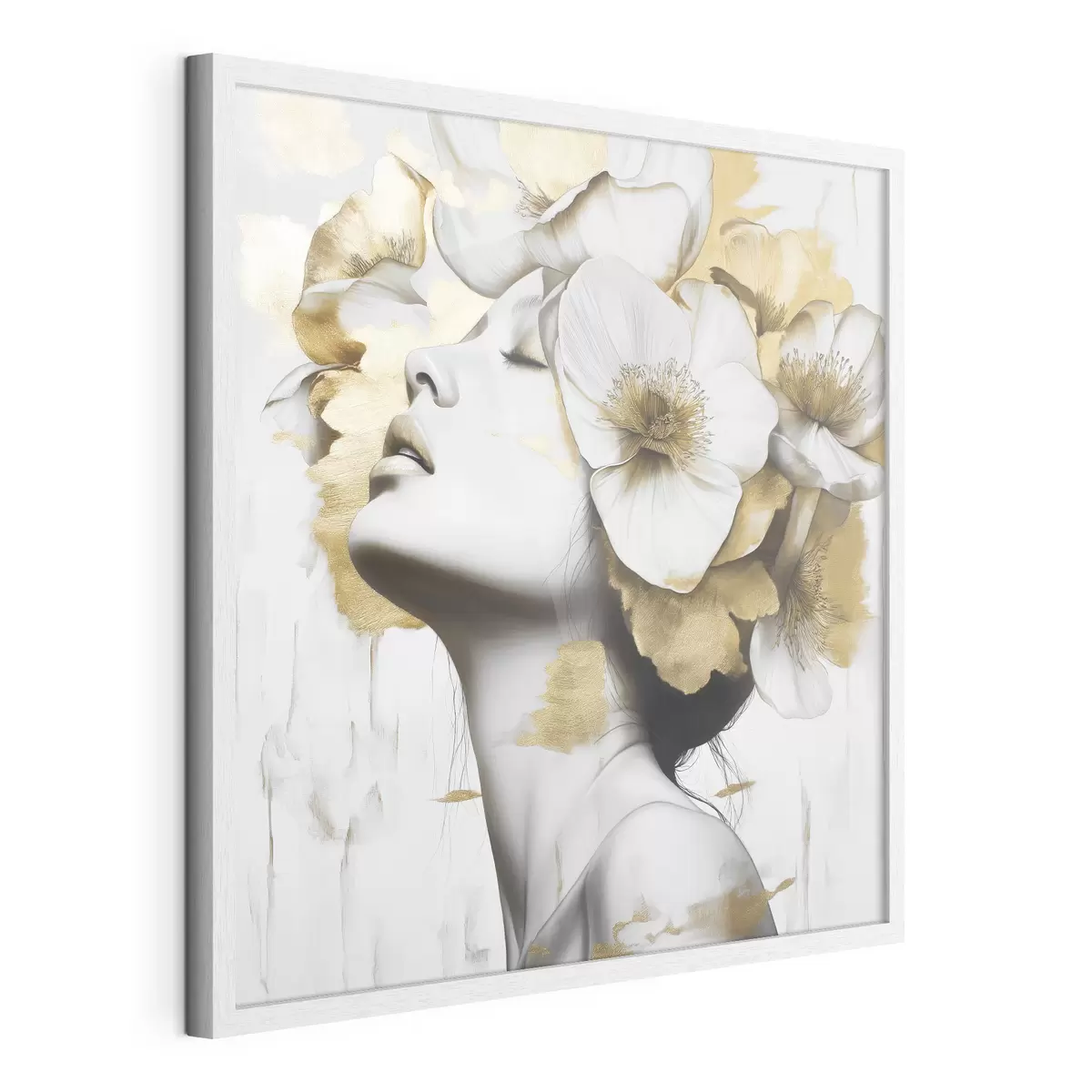 Poster Une fille avec des fleurs sur la tête f42606