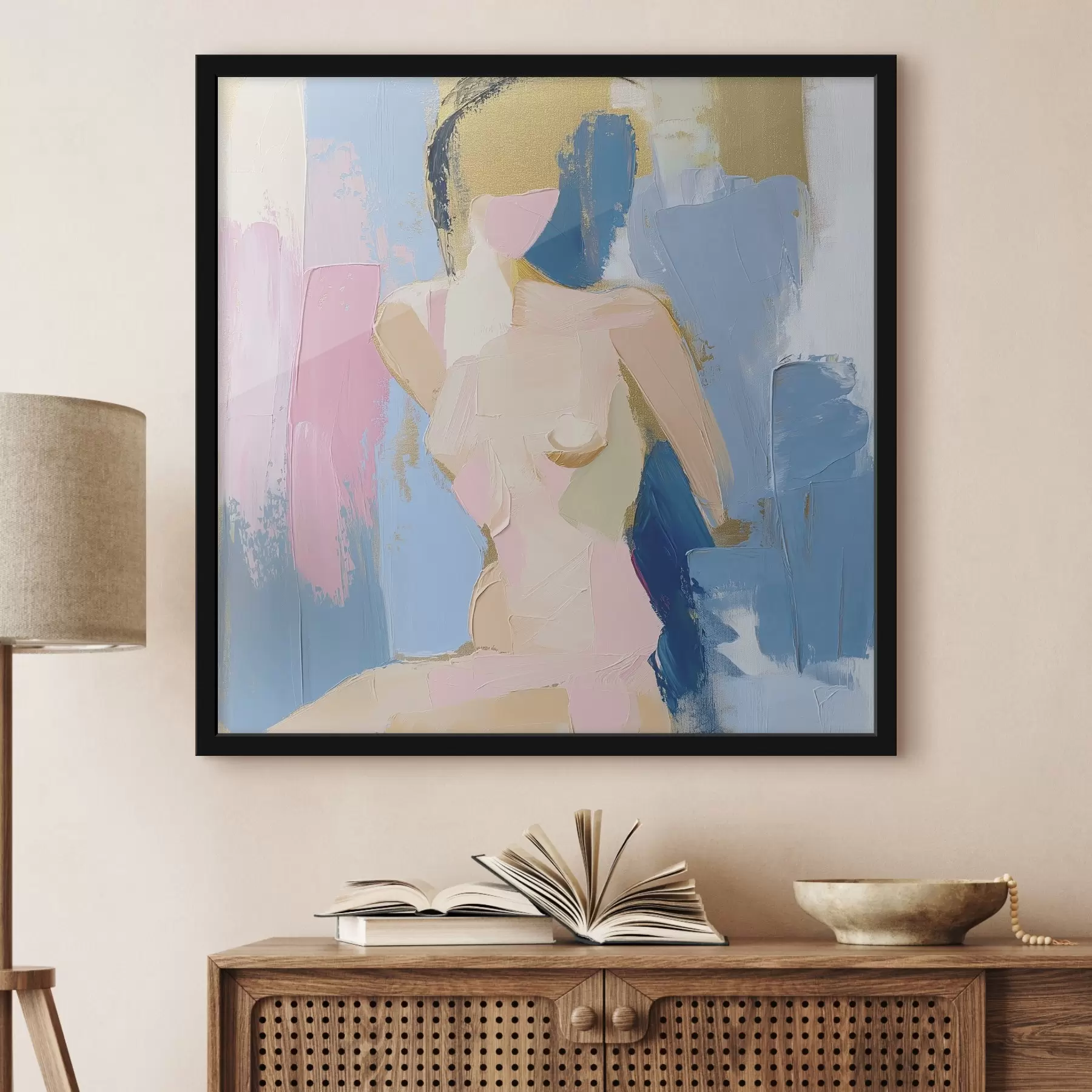 Papier peint Dessin abstrait d'une jeune fille réalisé à l'aide de touches de peinture f42609