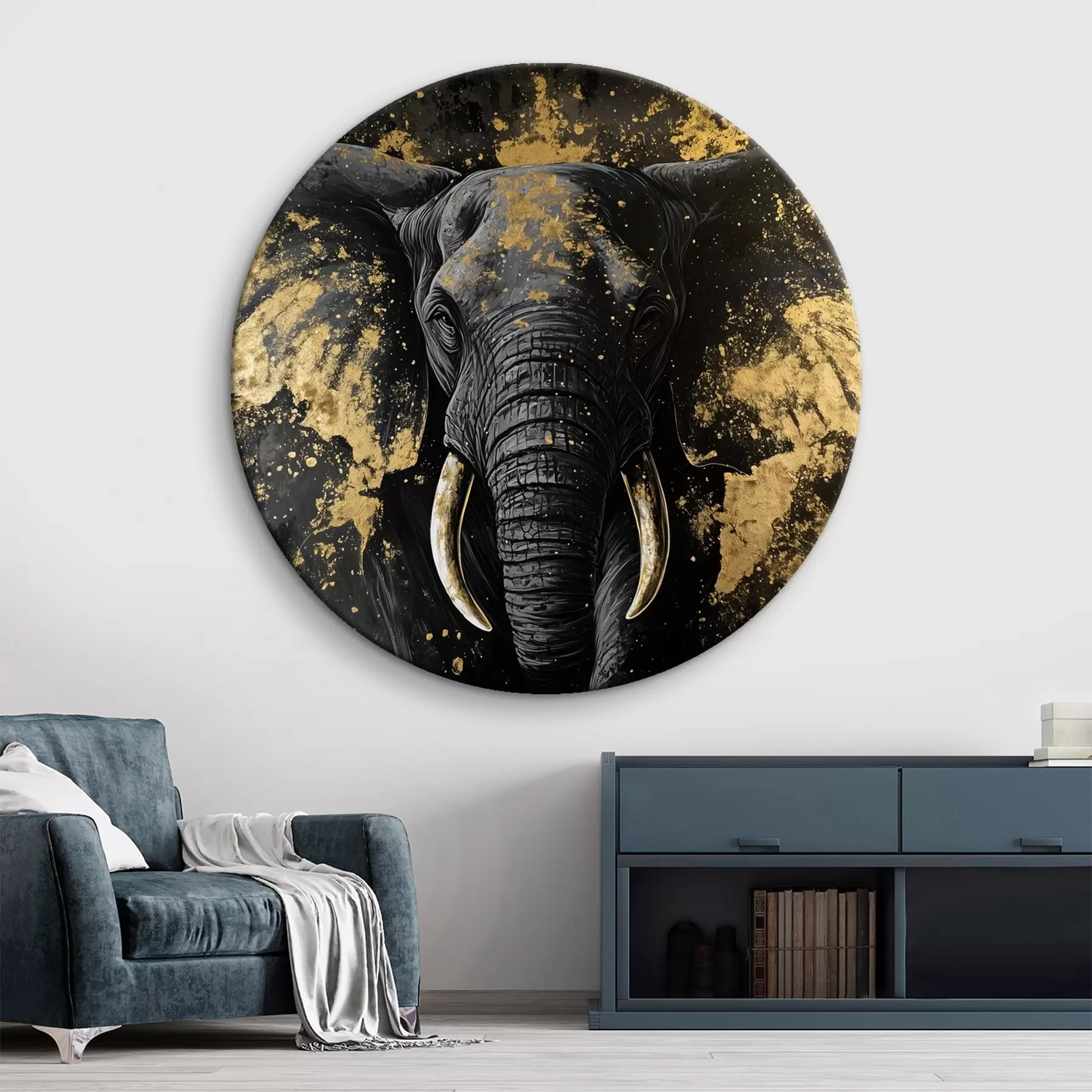 Tableau Éléphant noir élégant r42602