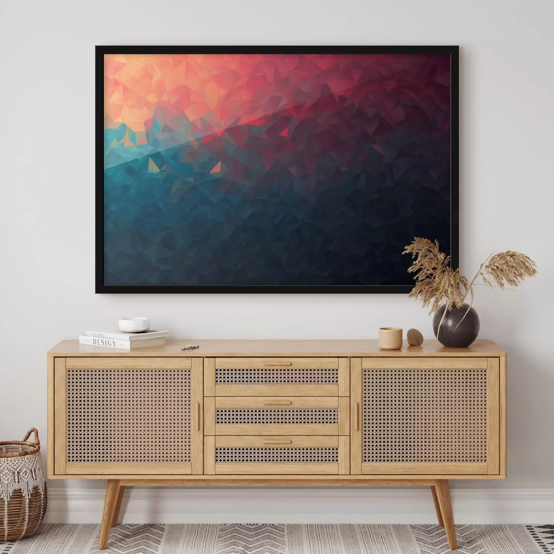 Papier peint Passage de l'orange au bleu f42513