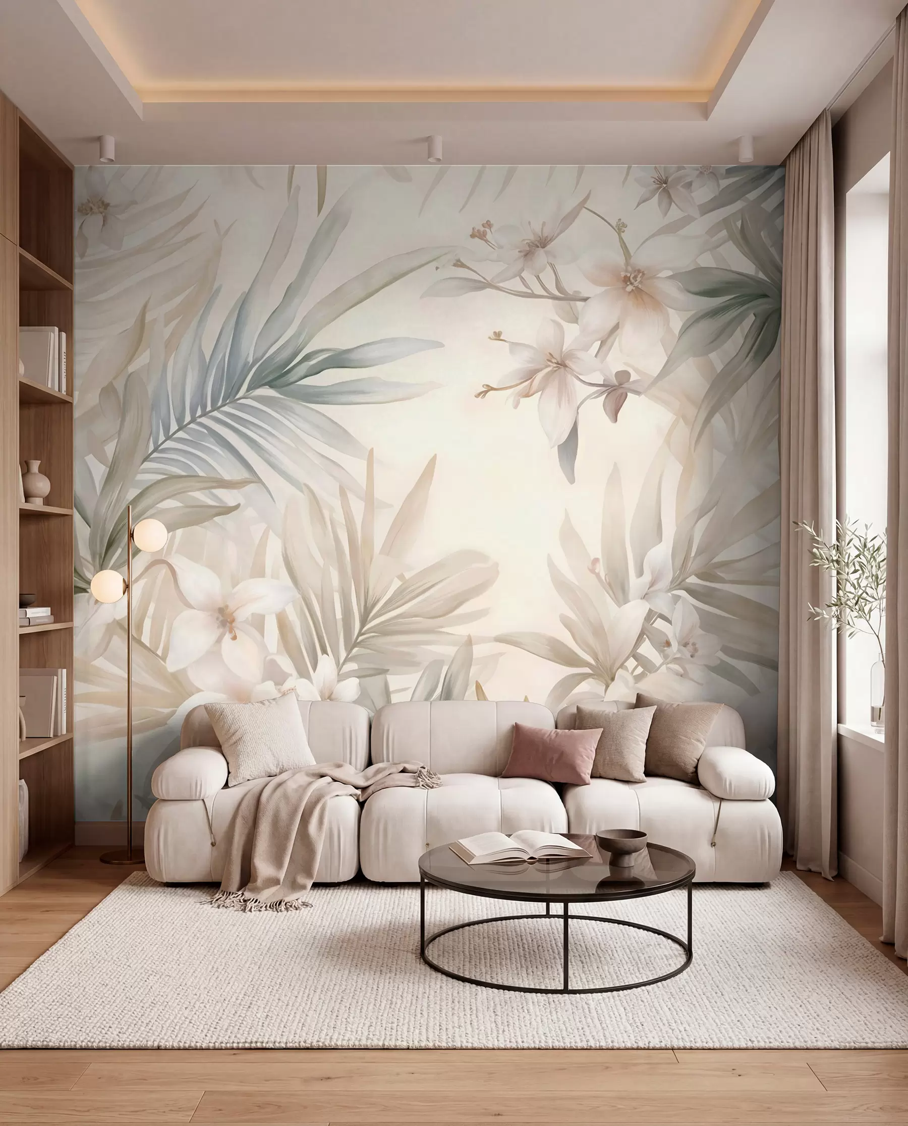 Papier peint Palmes tropicales pastel w08660
