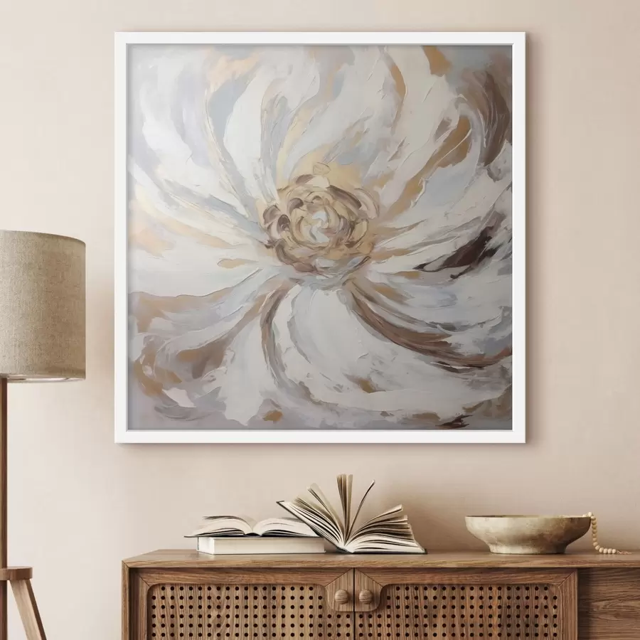 Papier peint Tendance à la grande fleur blanche f42636