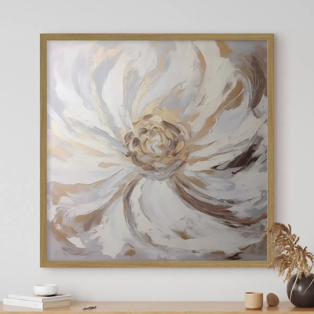 Poster Tendance à la grande fleur blanche f42636