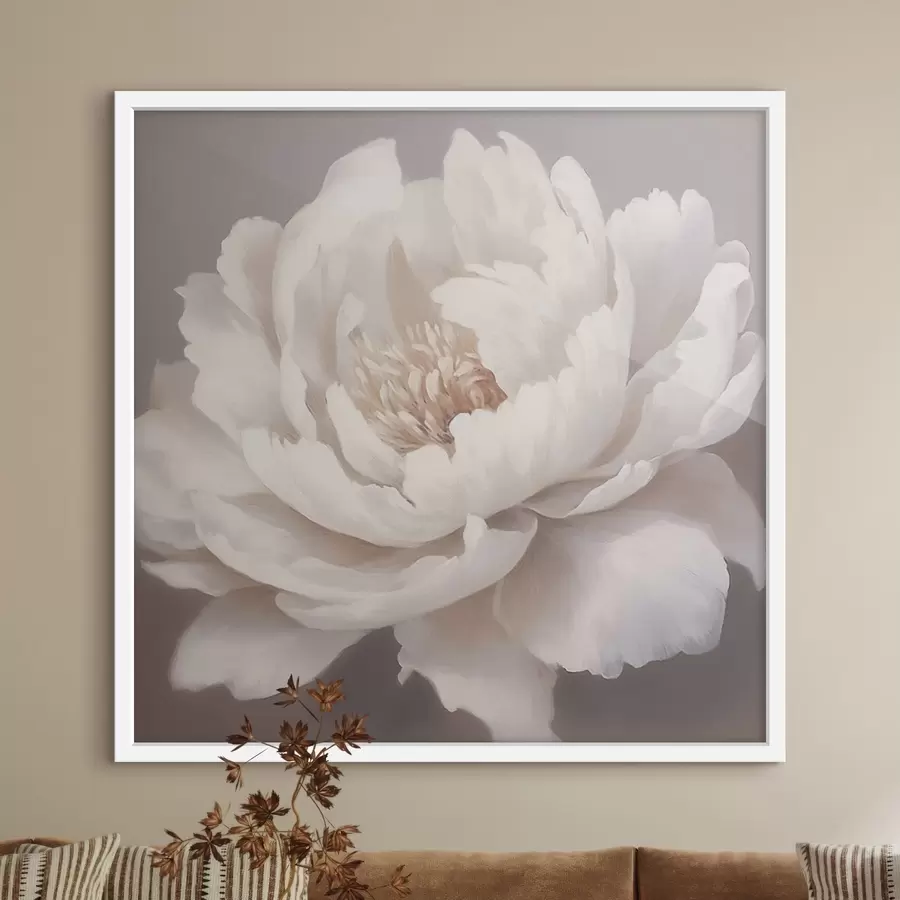 Papier peint Grande pivoine blanche f42637