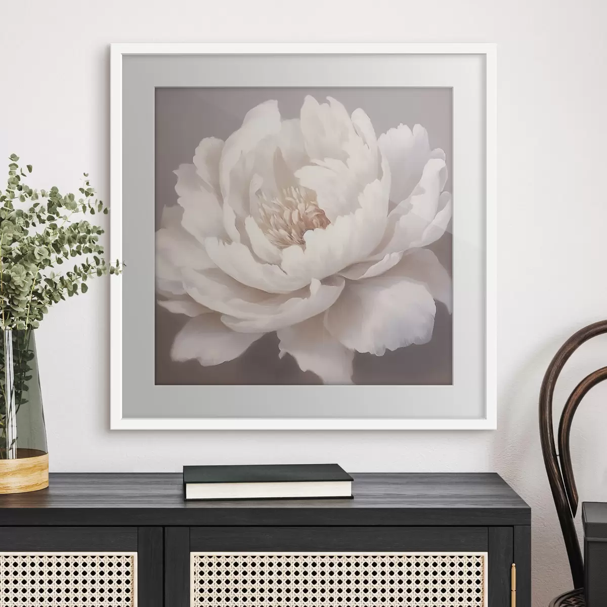 Poster Grande pivoine blanche f42637