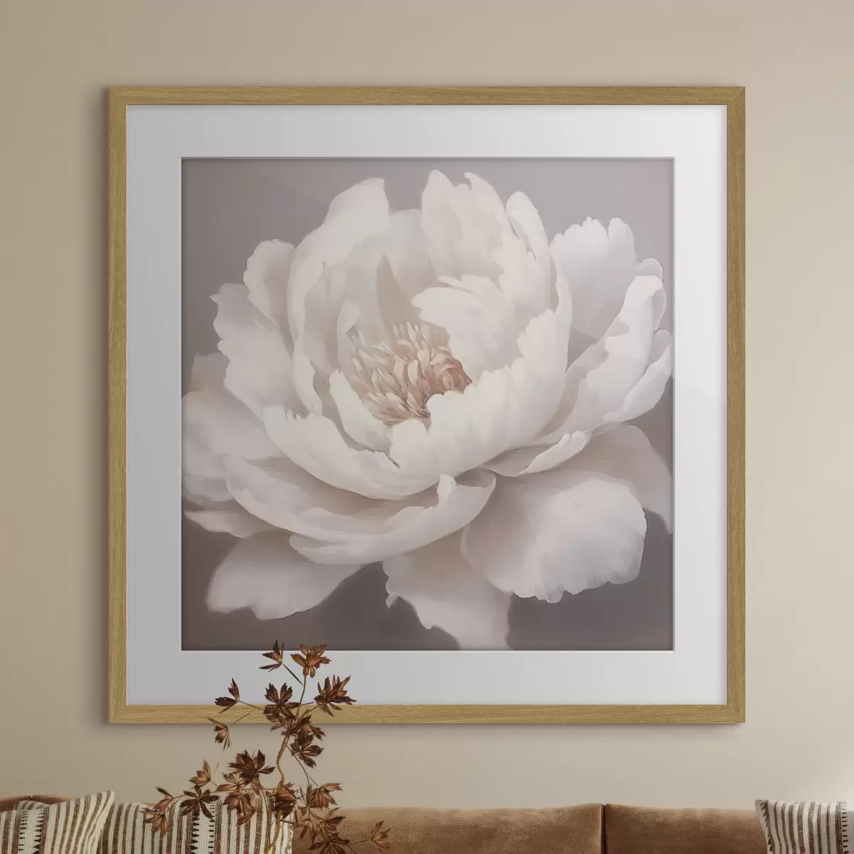 Poster Grande pivoine blanche f42637