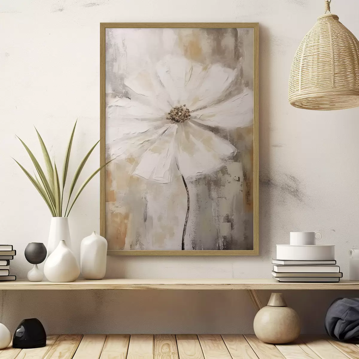 Poster Tendance fleurs blanches f42640