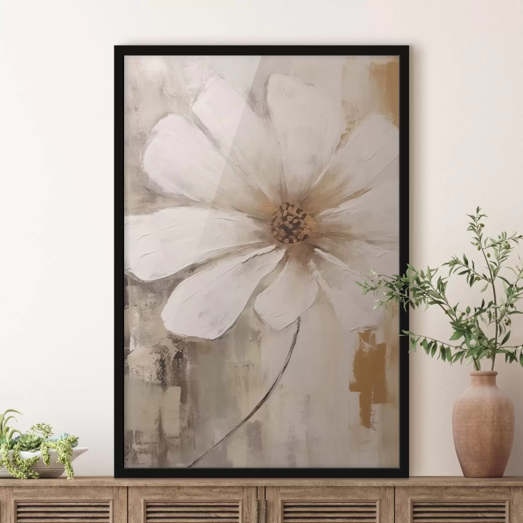 Papier peint Grande fleur blanche f42641