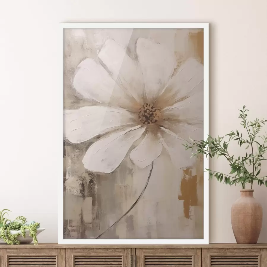 Papier peint Grande fleur blanche f42641