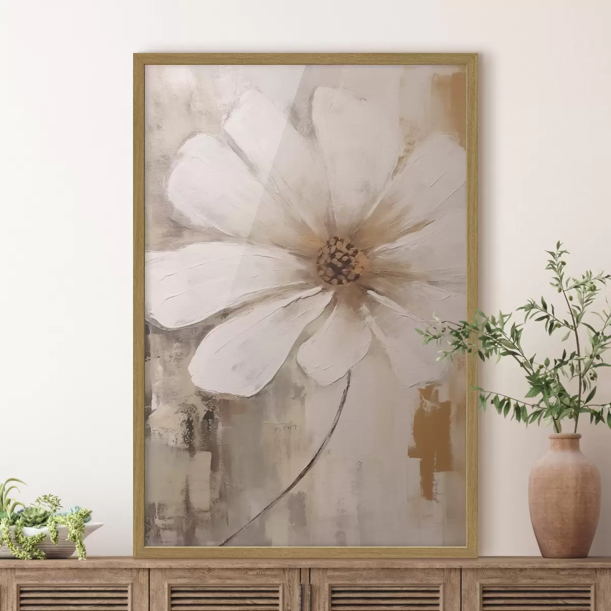 Poster Grande fleur blanche f42641