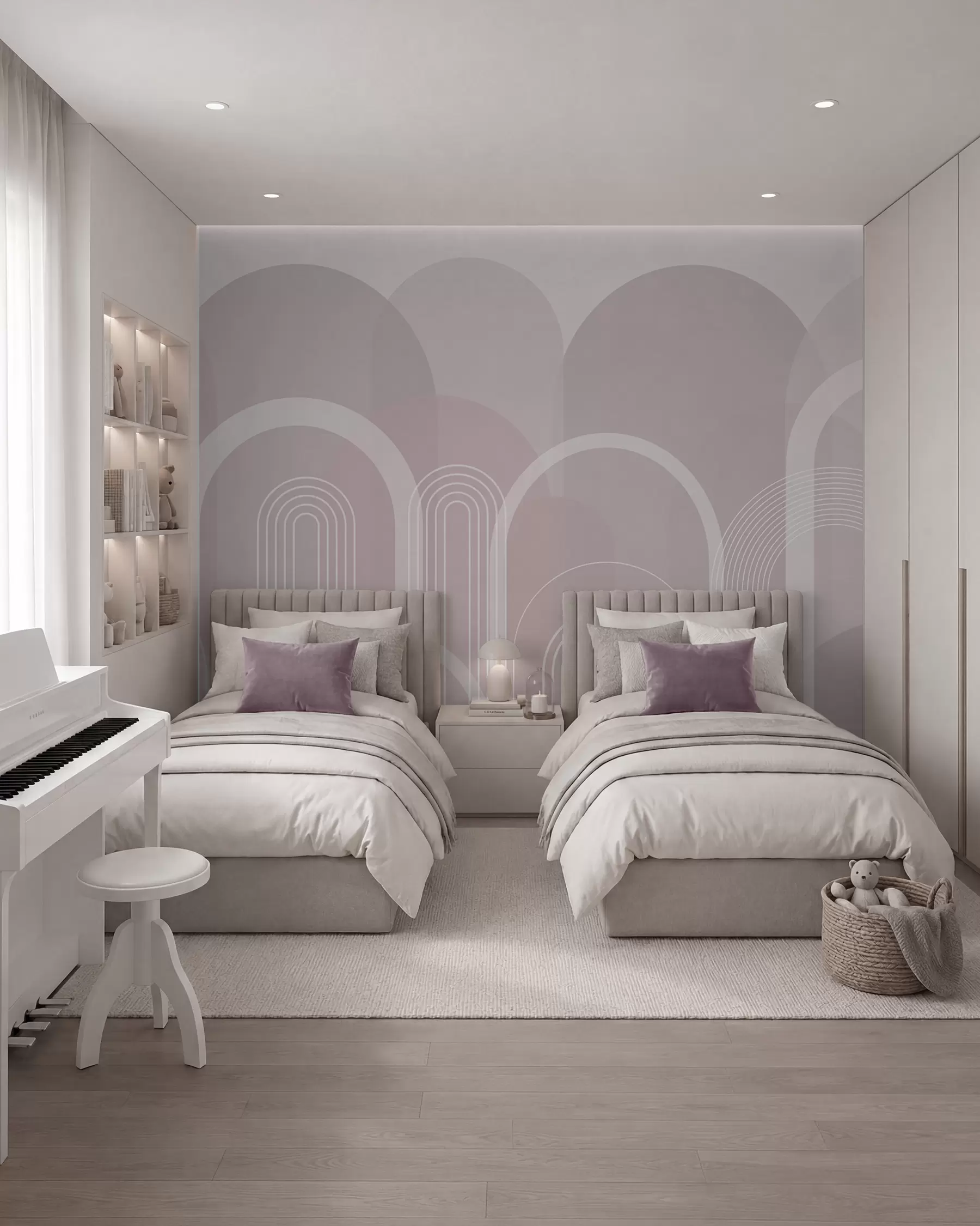 Papier peint Arches fines sur rose w02935