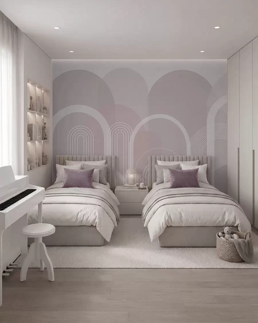 Papier peint Arches fines sur rose w02935