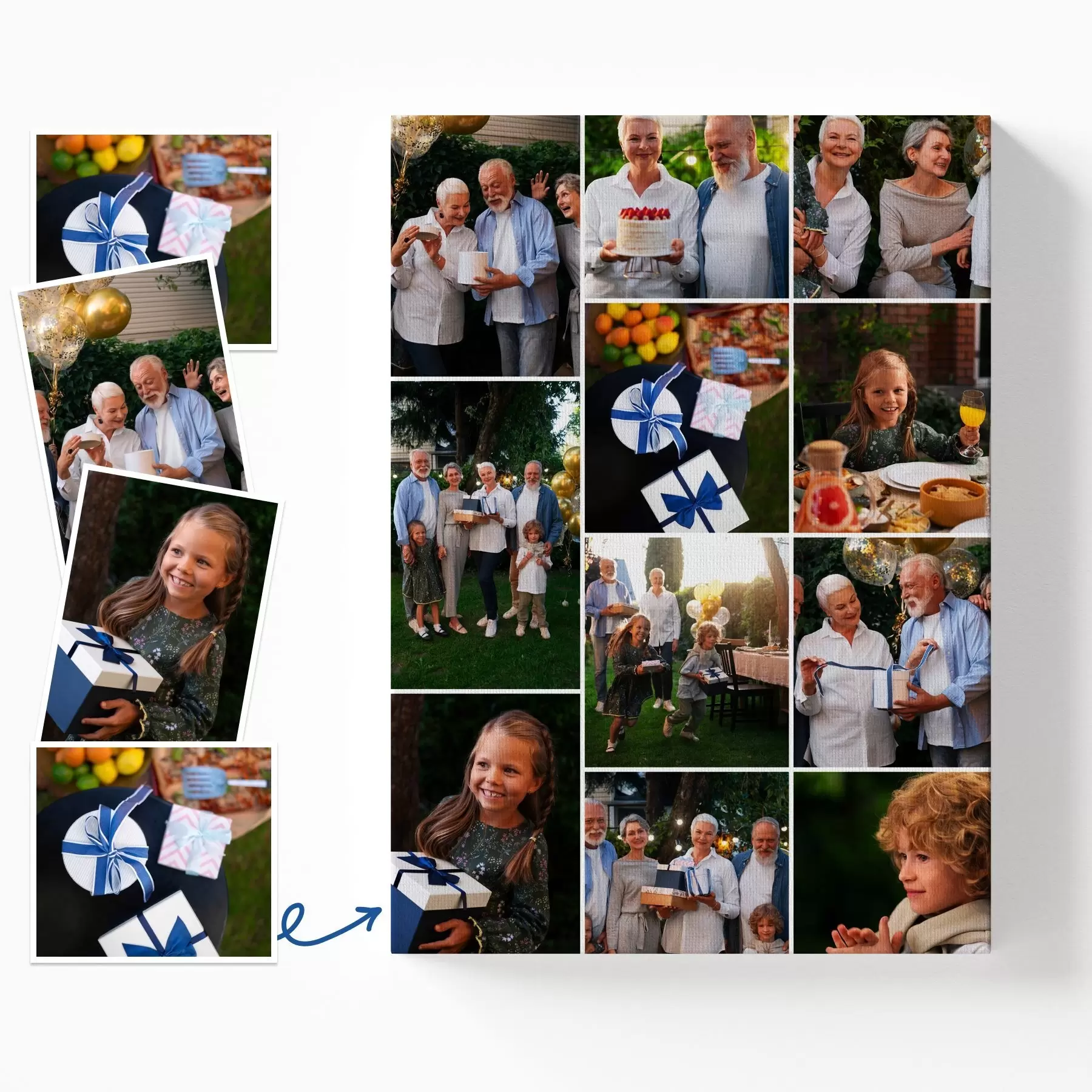 Tableau Collage photo sur toile en cadeau pour un anniversaire s42738
