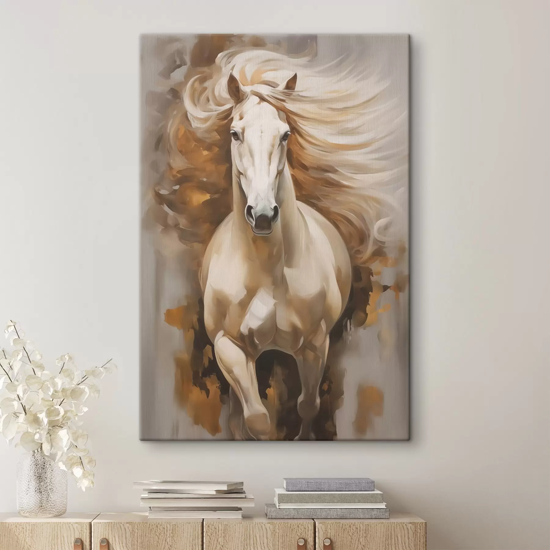 Tableau Cheval blanc s42747