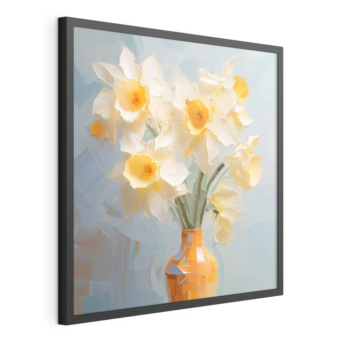 Poster Bouquet de jonquilles dans un vase imitation peinture f42749