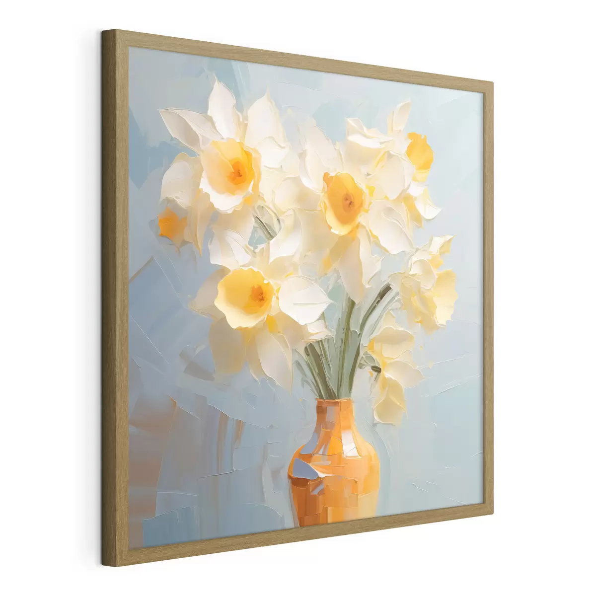 Poster Bouquet de jonquilles dans un vase imitation peinture f42749