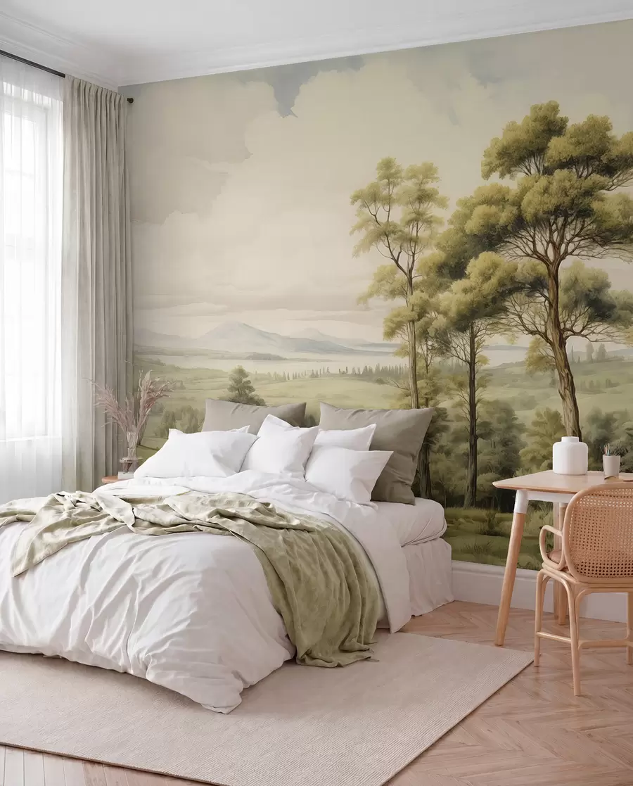 Papier peint Paysage moderne en aquarelle w02978