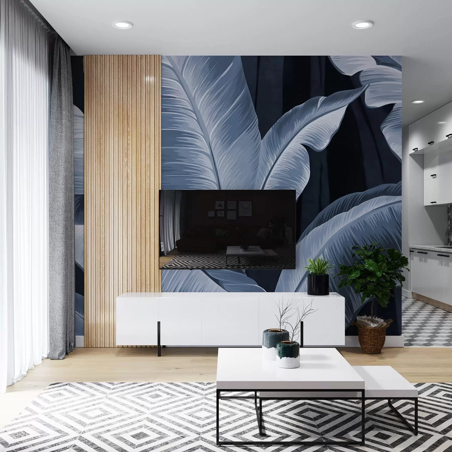 Papier peint Feuilles tropicales w02984v1