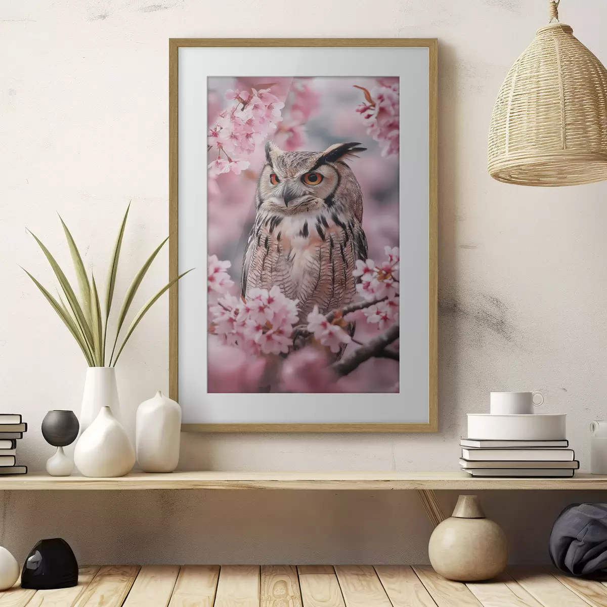 Poster Le hibou salue le printemps f42784