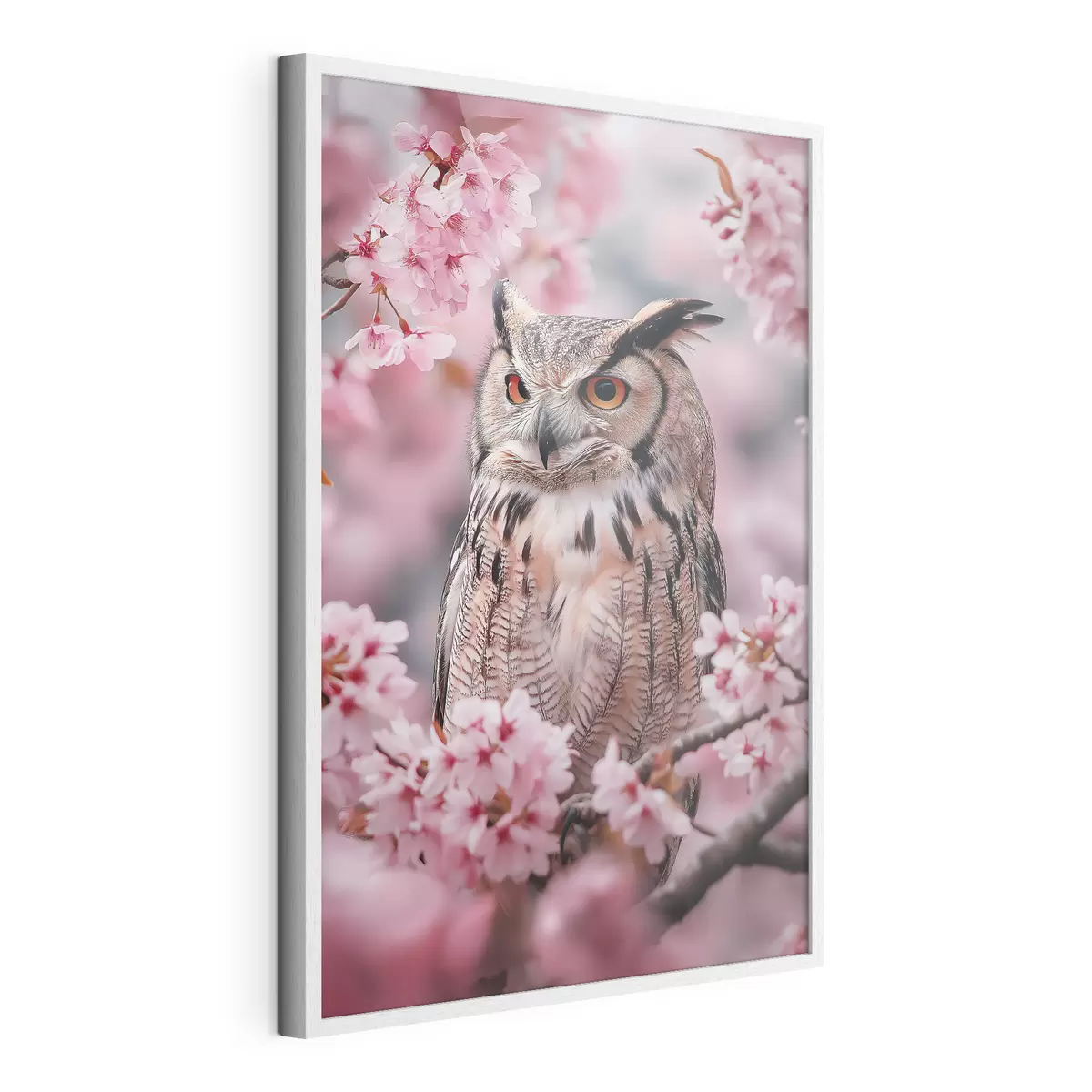 Poster Le hibou salue le printemps f42784