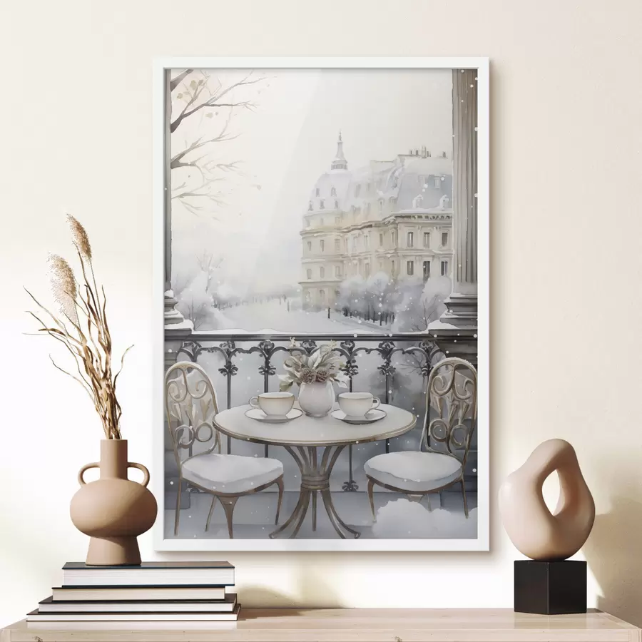 Papier peint Beau café, tasses de thé, style bohème, aquarelle, esthétique hivernale f42796