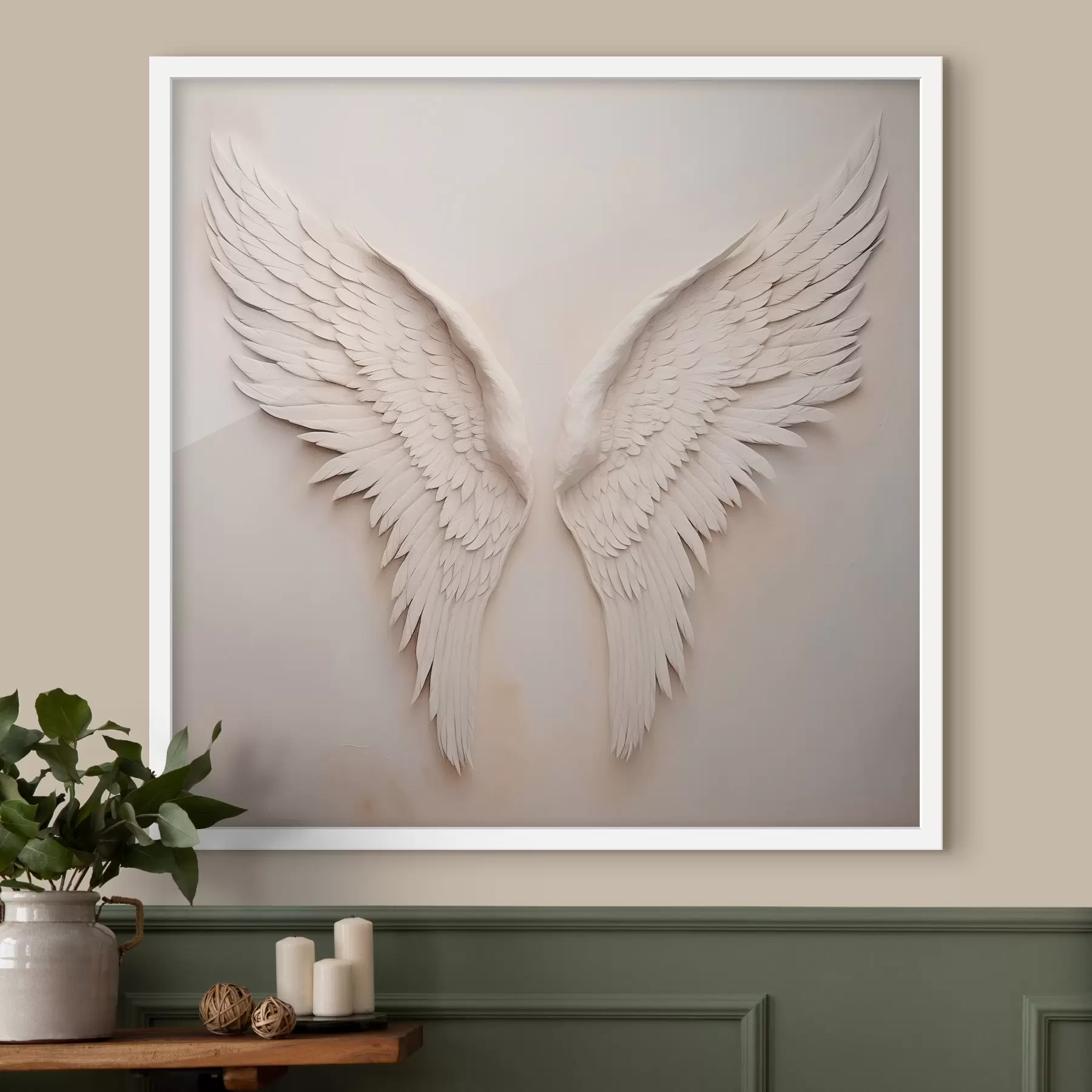 Papier peint Ailes blanches déployées f42816