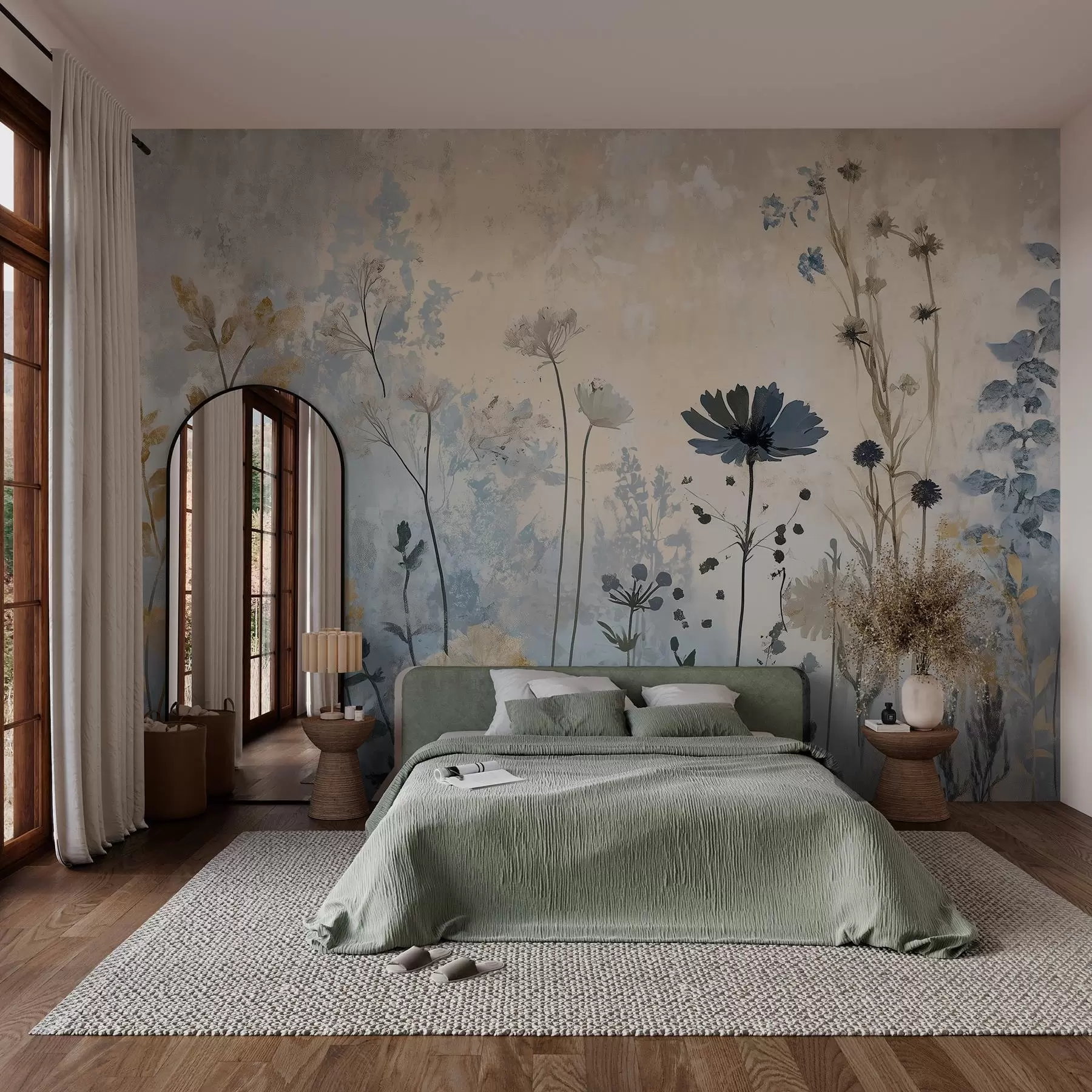 Papier peint Fleurs sauvages de manière abstraite w03022