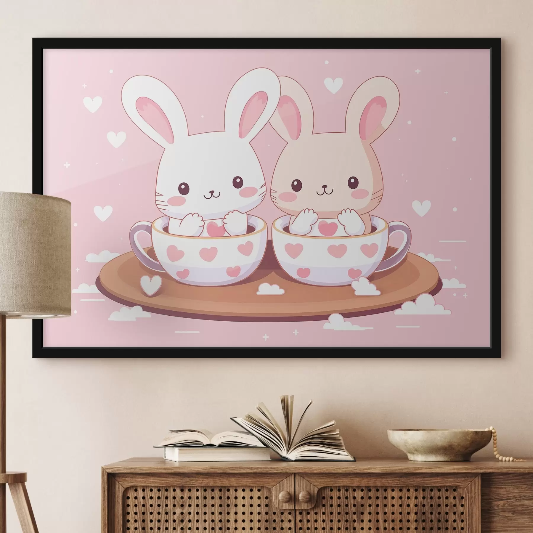 Papier peint Lapins dans des coupes f42874