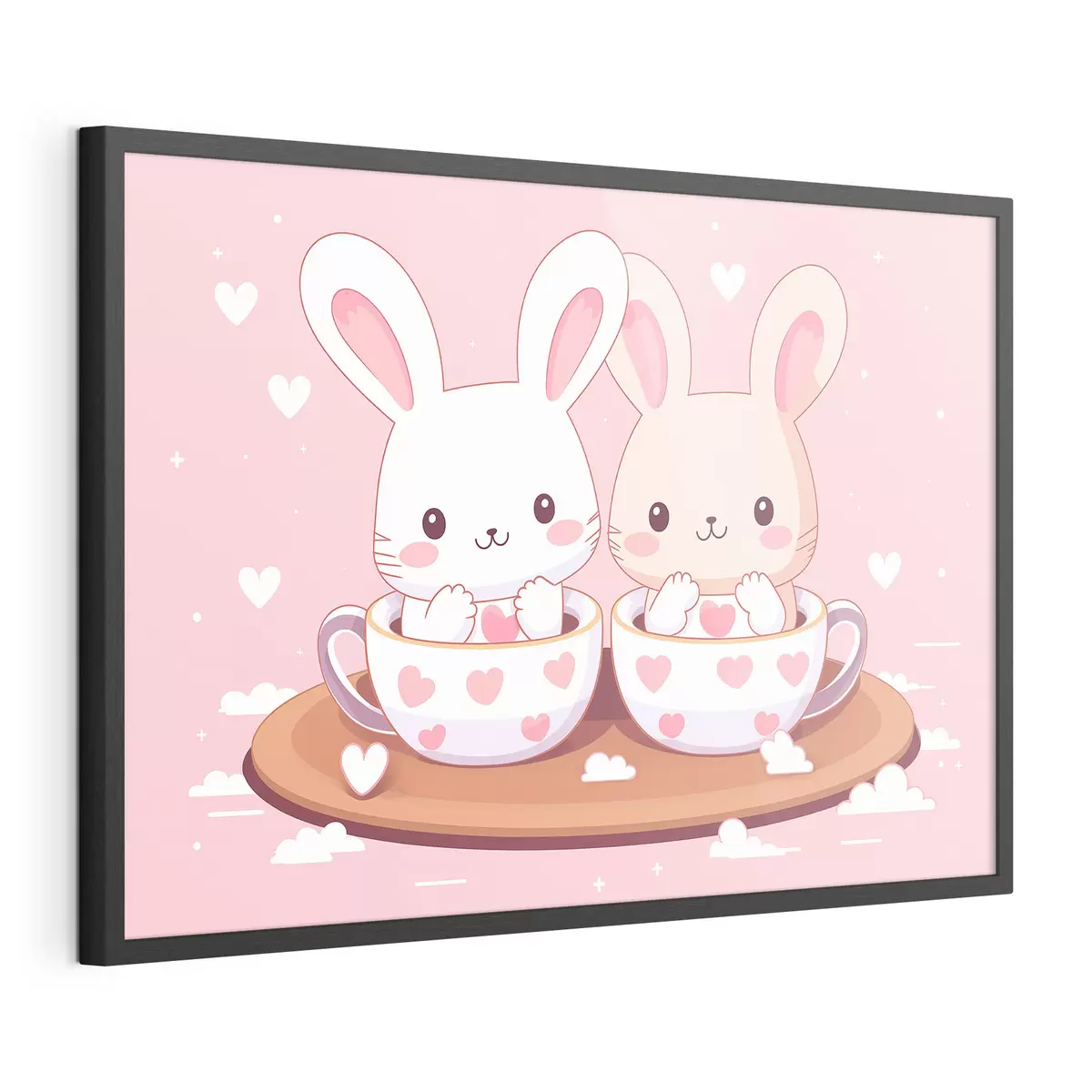 Poster Lapins dans des coupes f42874