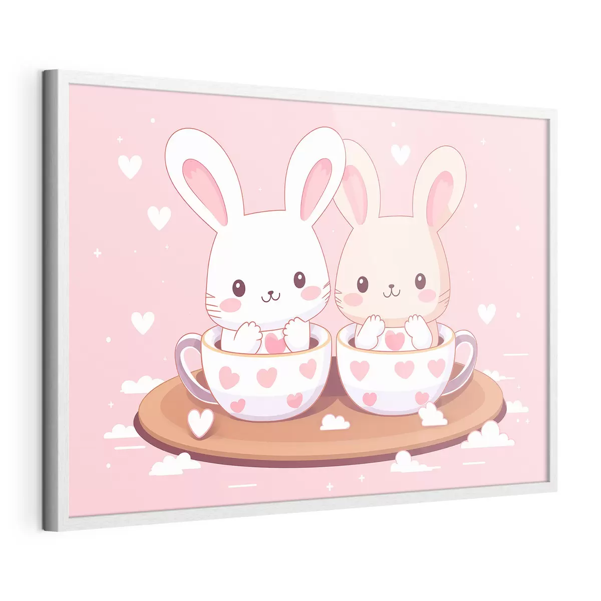 Poster Lapins dans des coupes f42874