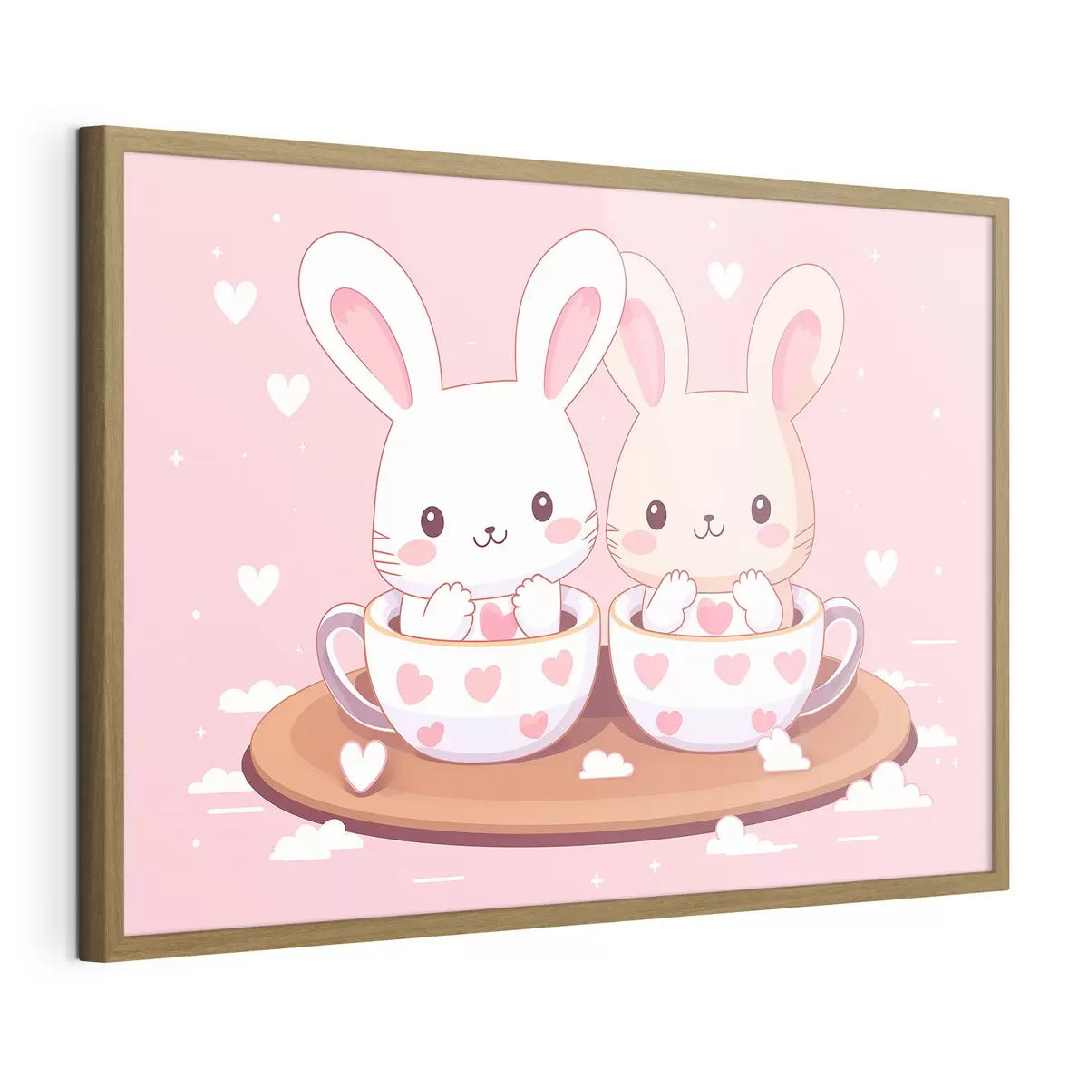 Poster Lapins dans des coupes f42874