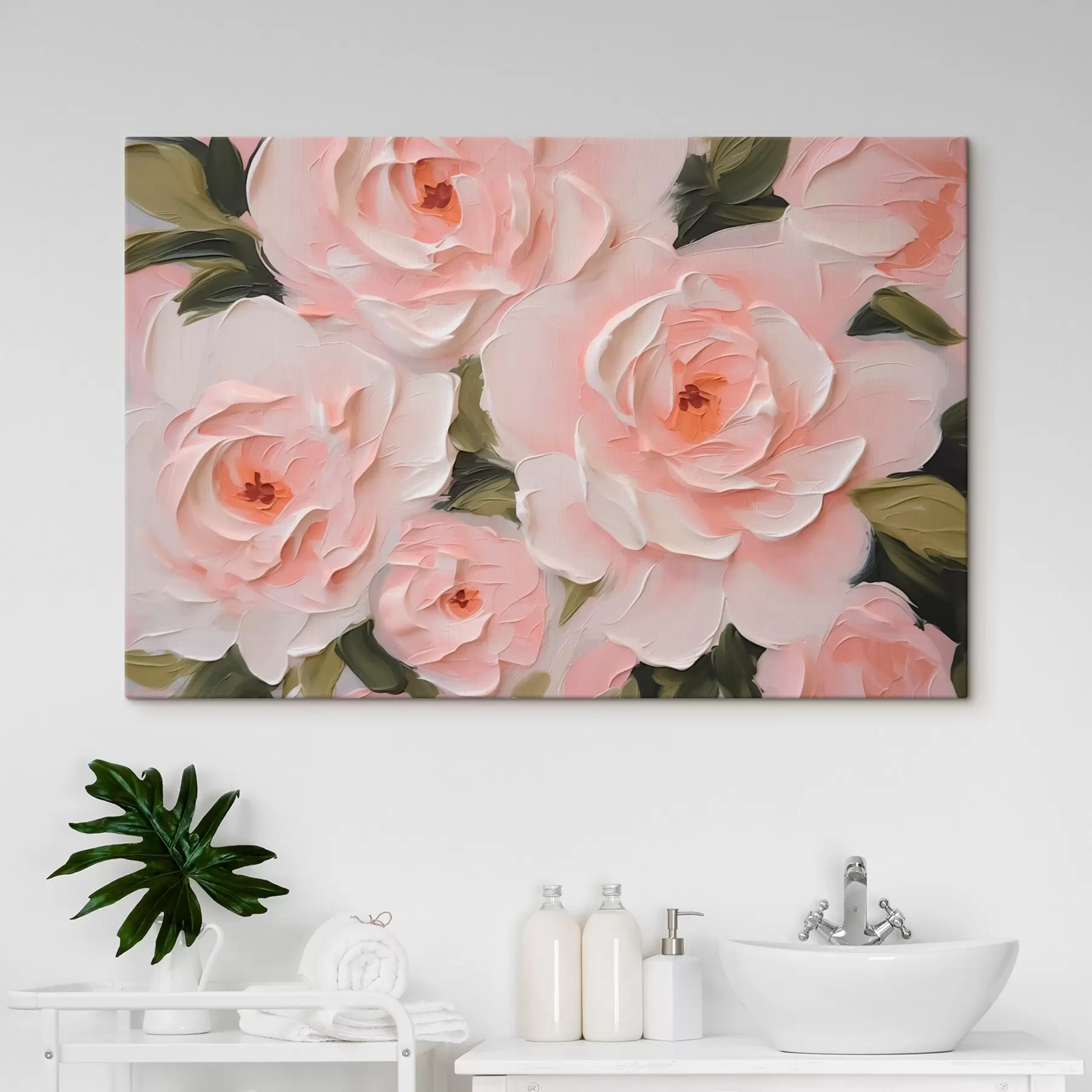 Tableau Roses délicates imitation peinture s42831