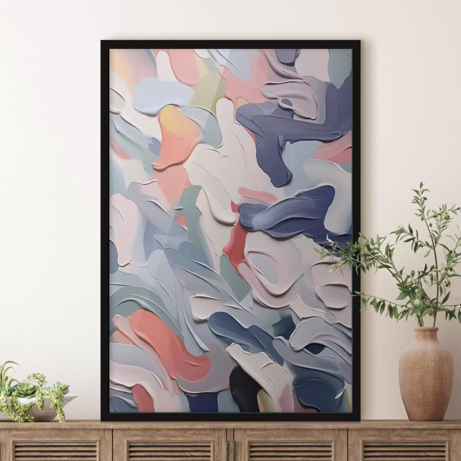 Papier peint Abstraction imitation de coups de pinceau f42839