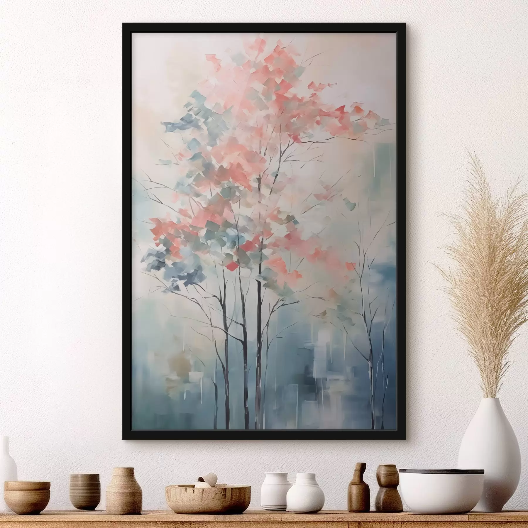 Papier peint Peinture abstraite imitation arbre f42842