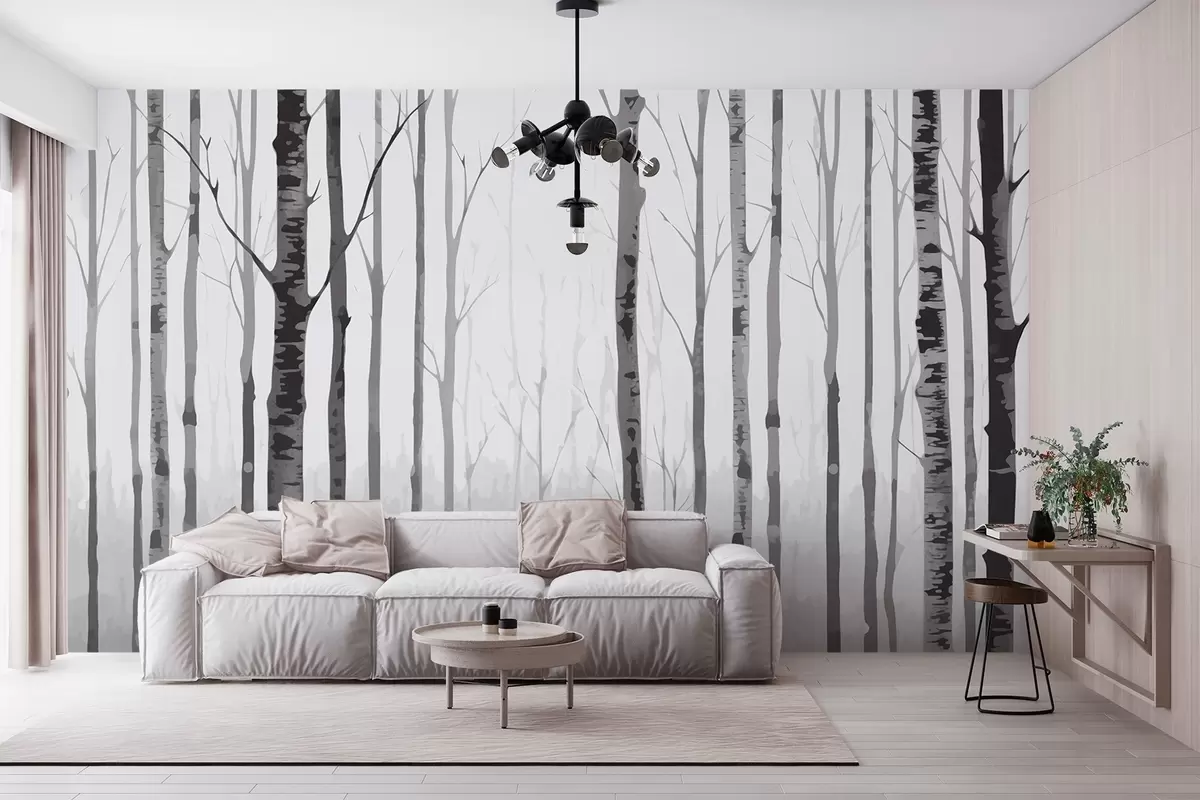 Papier peint Forêt de bouleaux w03055