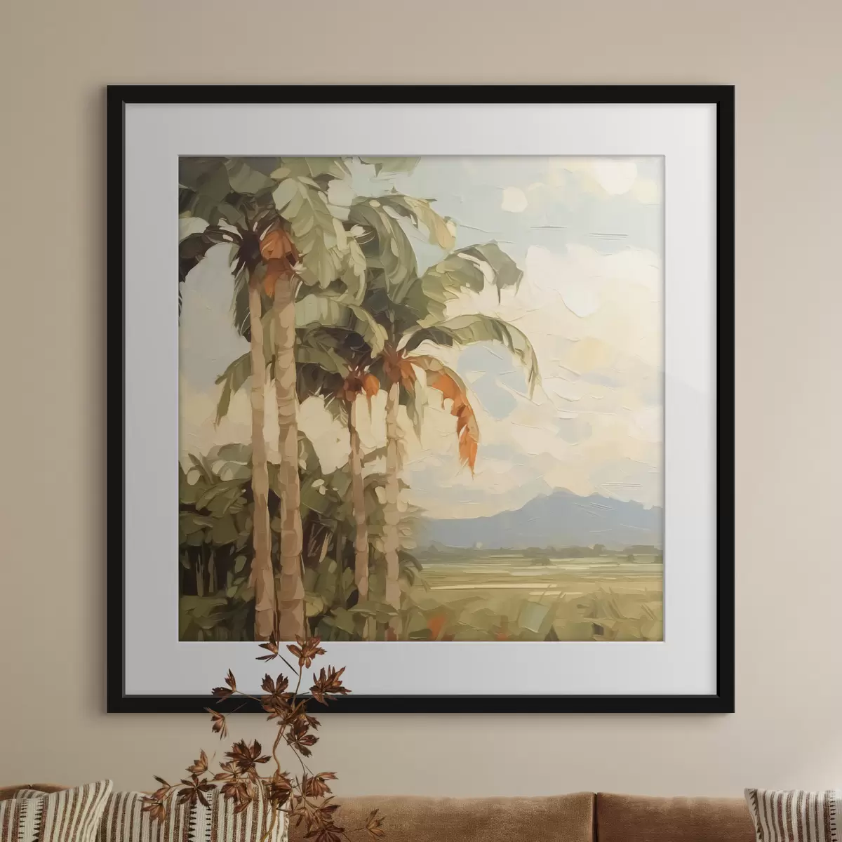 Poster Peinture imitation palmiers f42898
