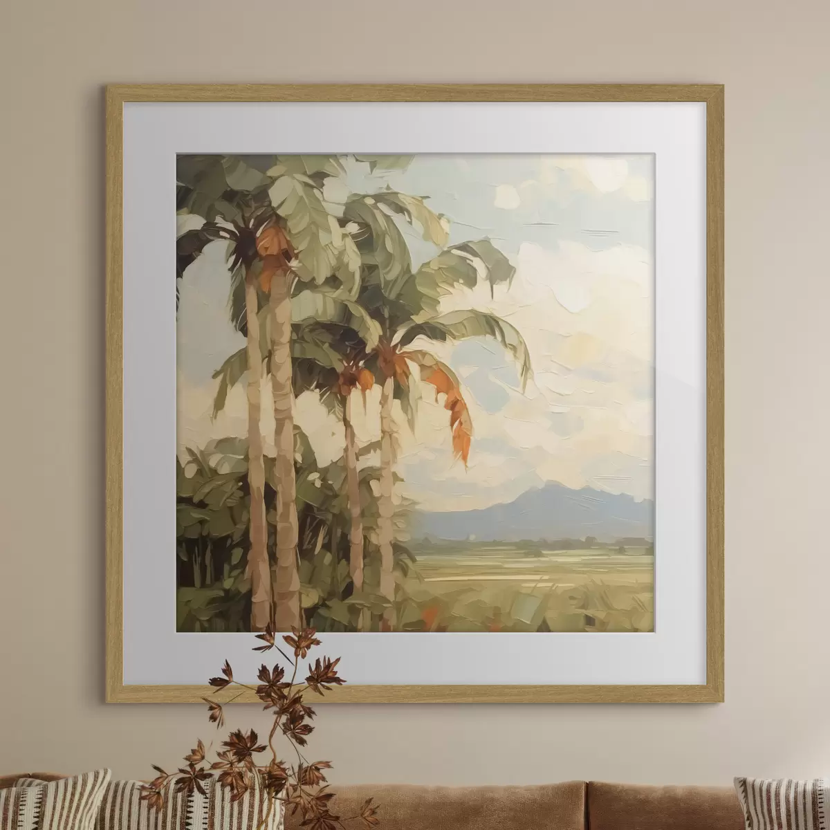Poster Peinture imitation palmiers f42898