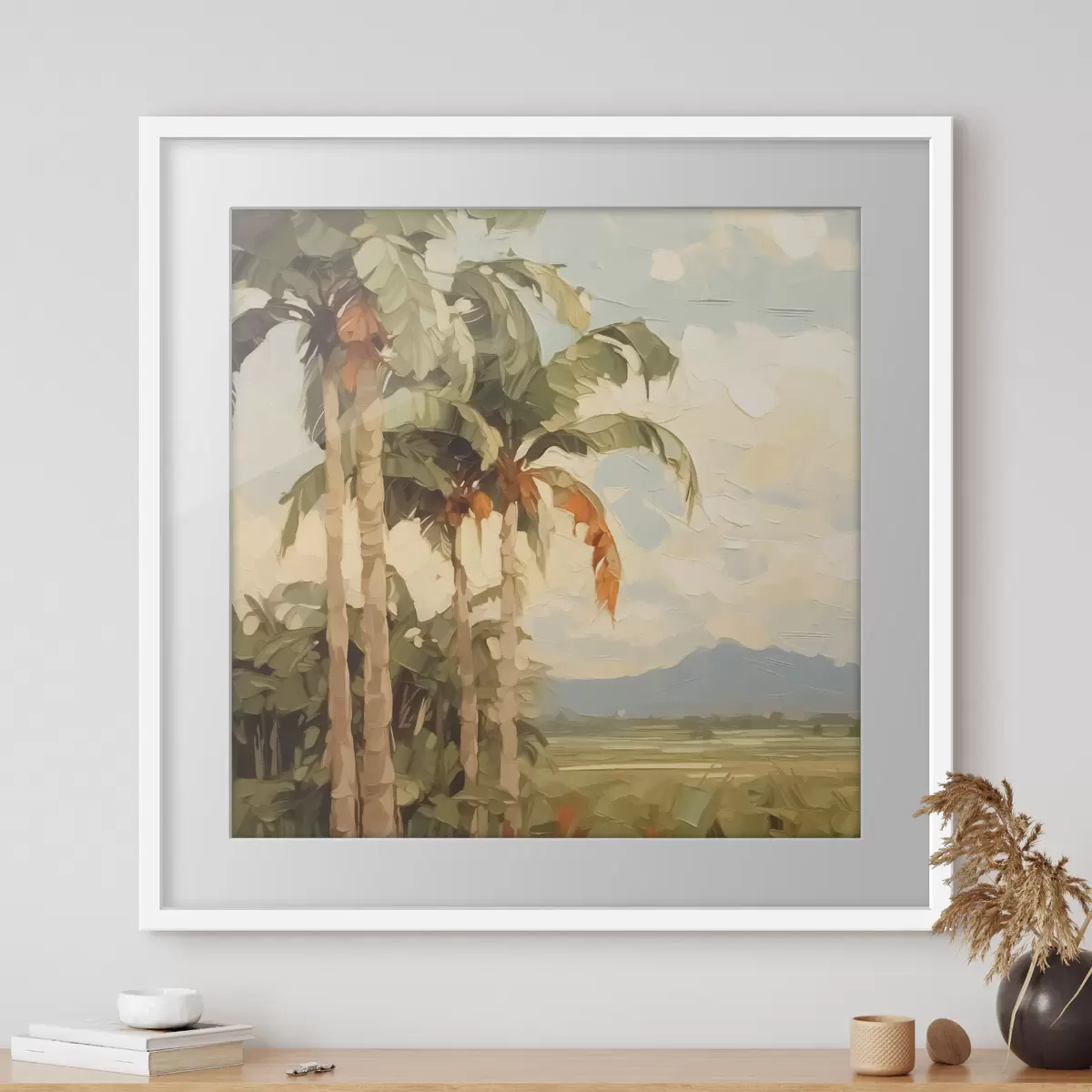 Poster Peinture imitation palmiers f42898