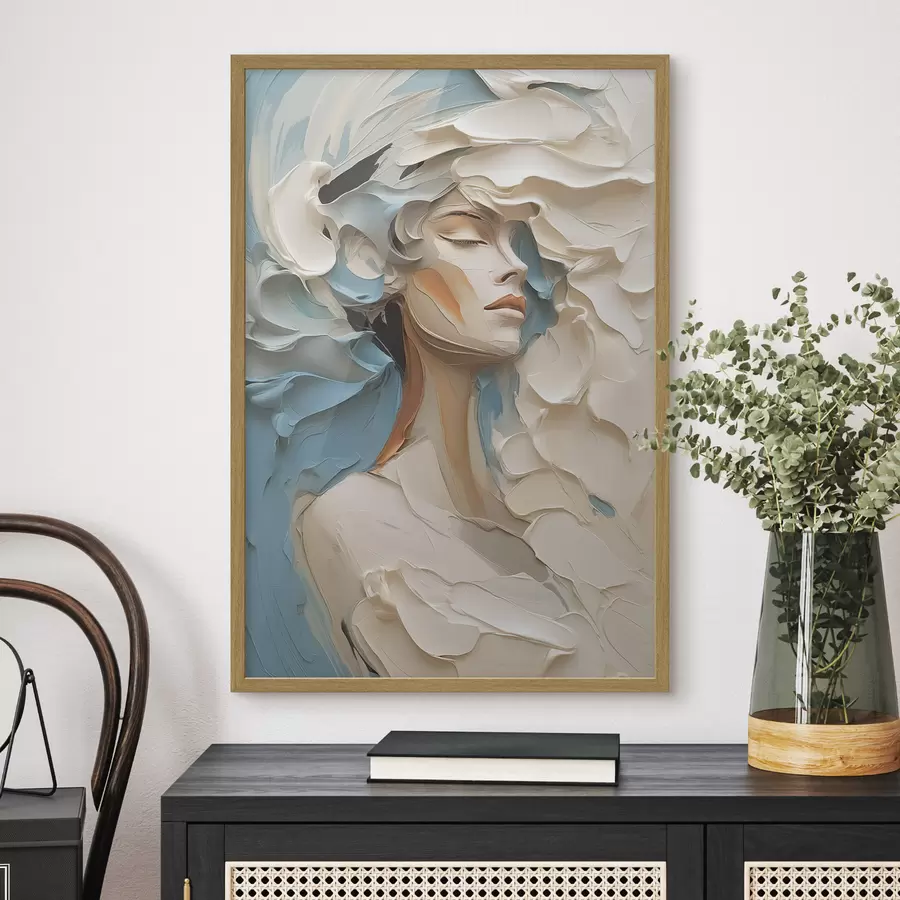 Papier peint Portrait d'une jeune fille imitation abstraite de peinture f42904