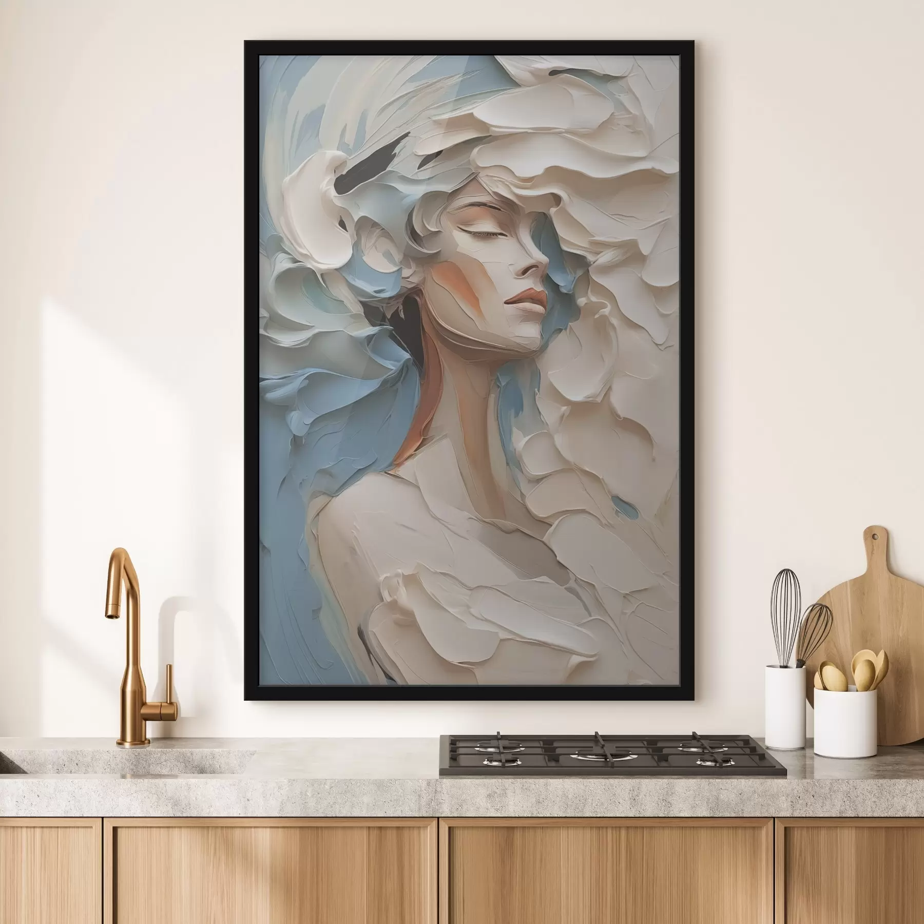 Papier peint Portrait d'une jeune fille imitation abstraite de peinture f42904