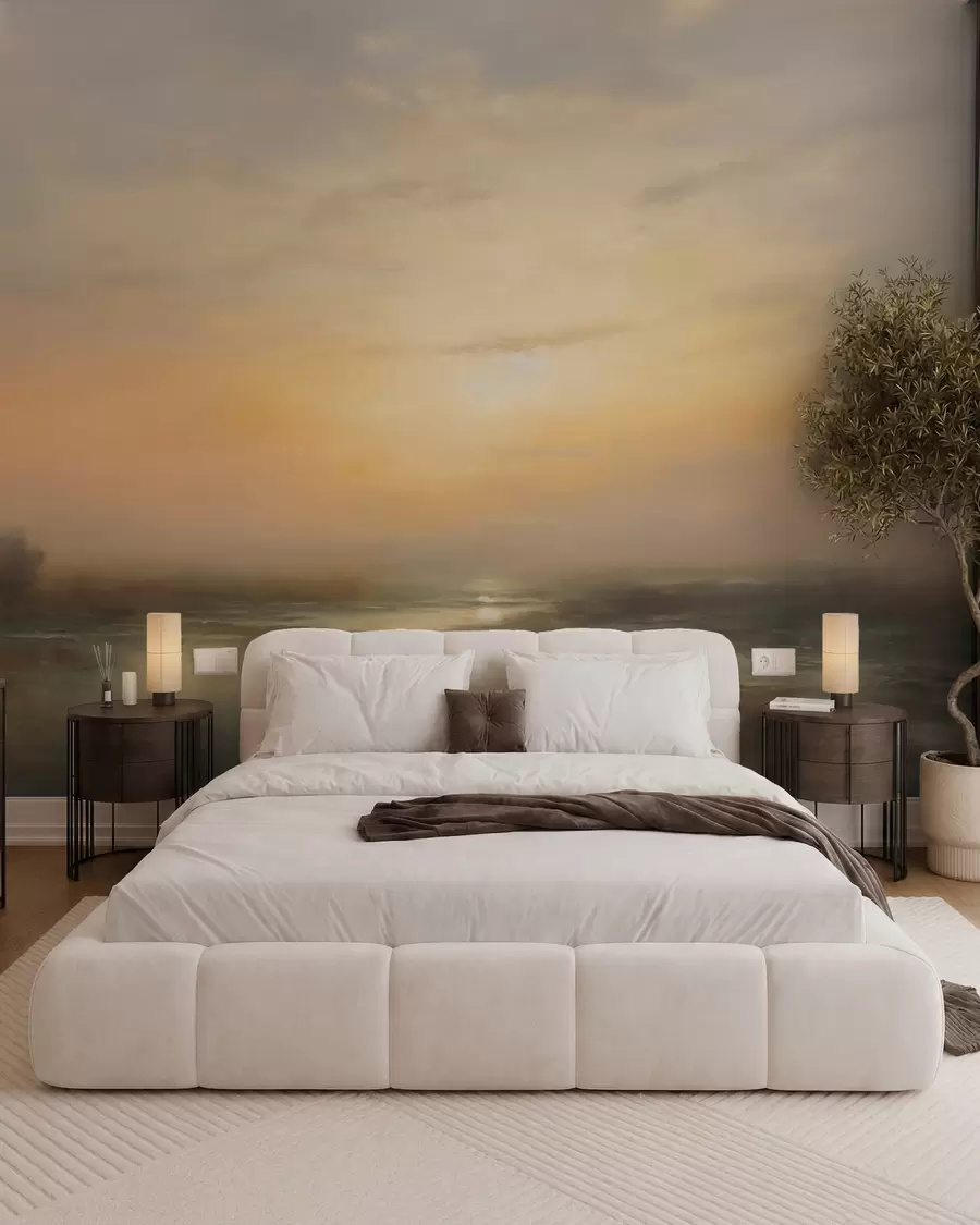 Papier peint Charmant paysage de coucher de soleil w03132