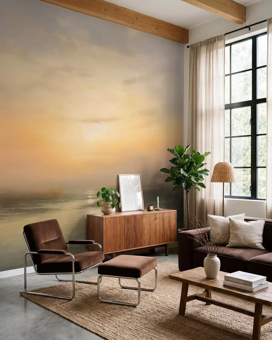 Papier peint Charmant paysage de coucher de soleil w03132