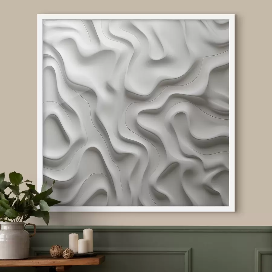 Papier peint Vagues abstraites blanches f42891