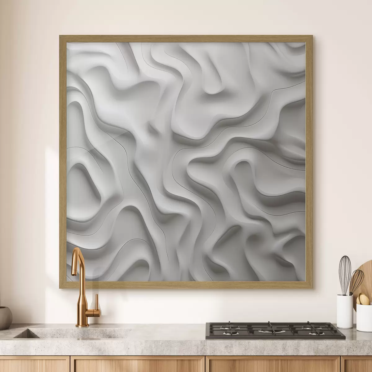 Poster Vagues abstraites blanches f42891