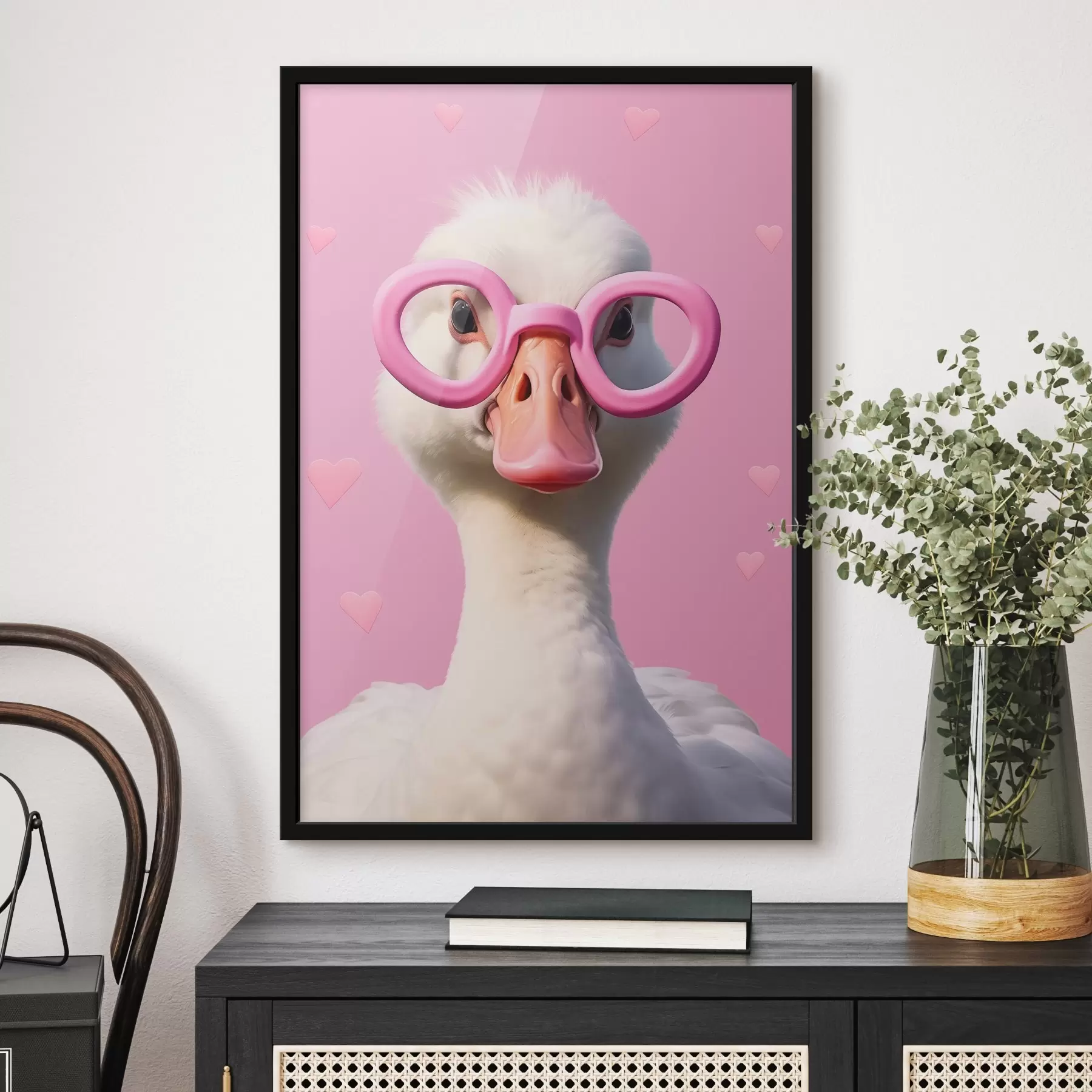 Tableau L'oie aux lunettes roses f42947