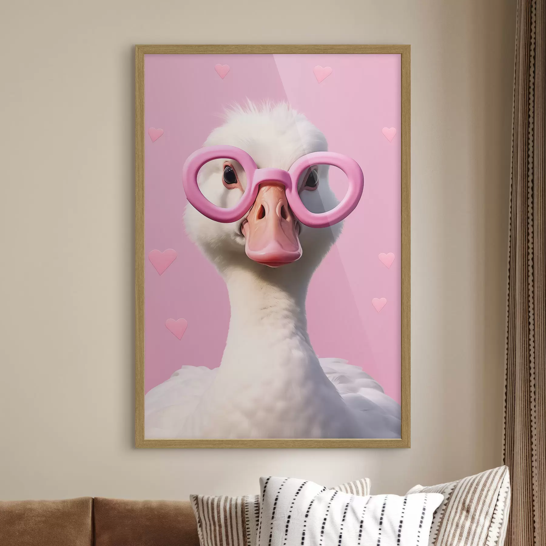 Papier peint L'oie aux lunettes roses f42947