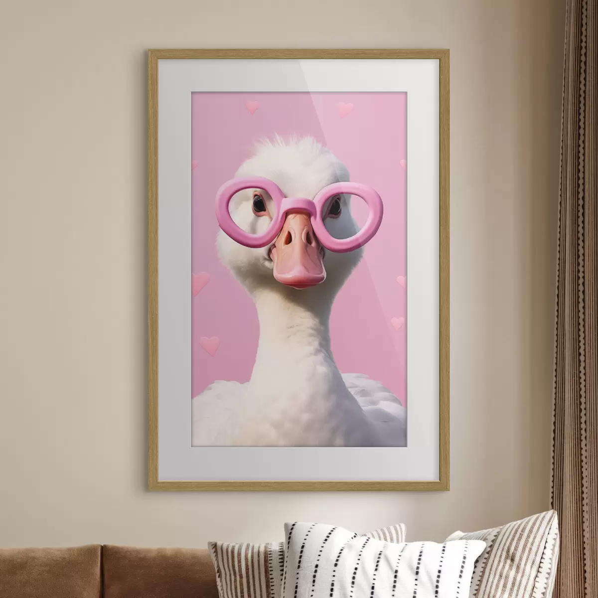 Poster L'oie aux lunettes roses f42947