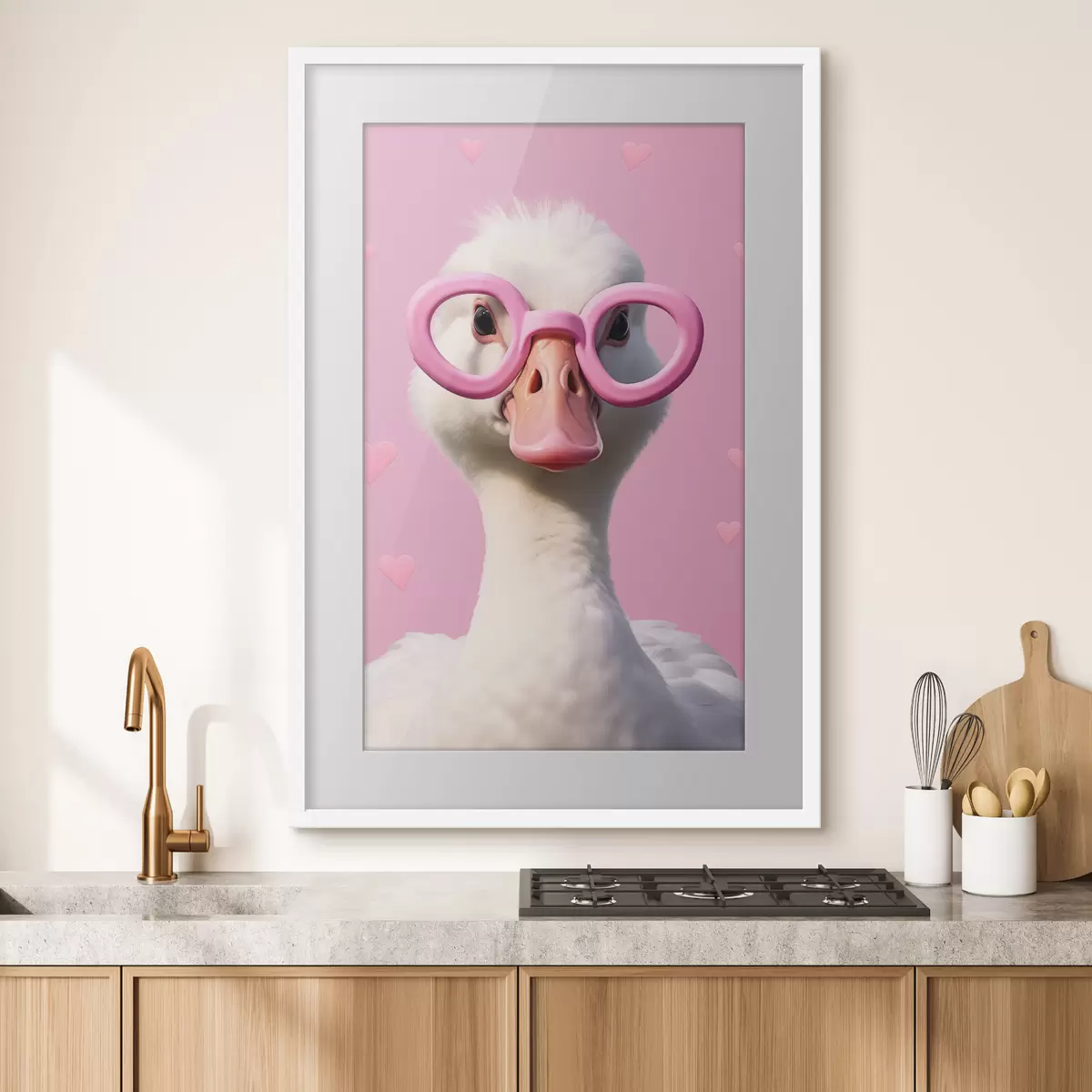 Poster L'oie aux lunettes roses f42947