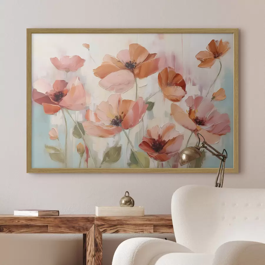 Papier peint Peinture abstraite imitant les coquelicots f42956