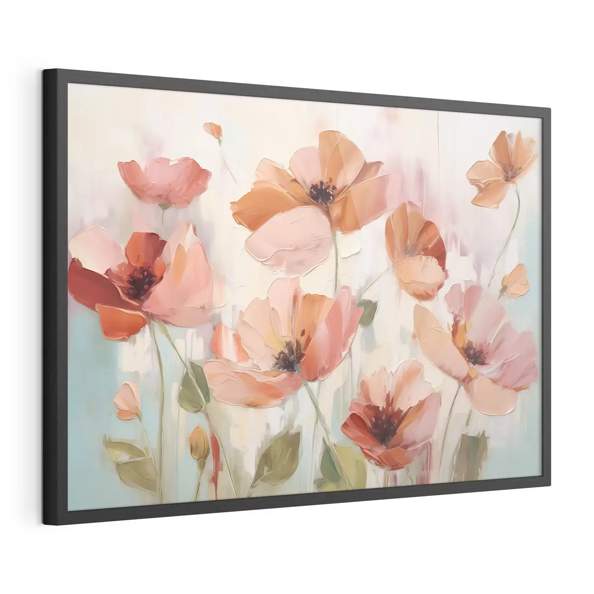 Poster Peinture abstraite imitant les coquelicots f42956
